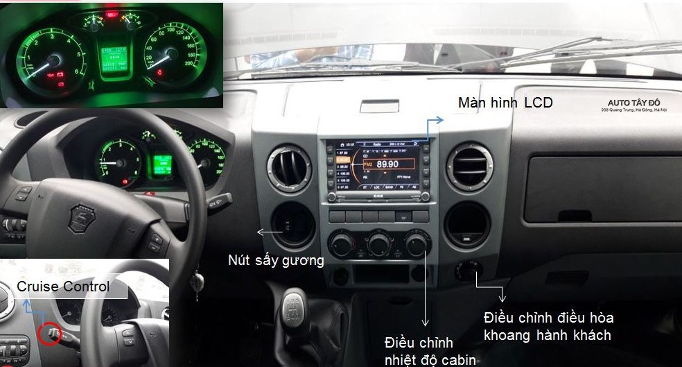 hệ thống điều khiển cabin xe khách gaz 20 chỗ