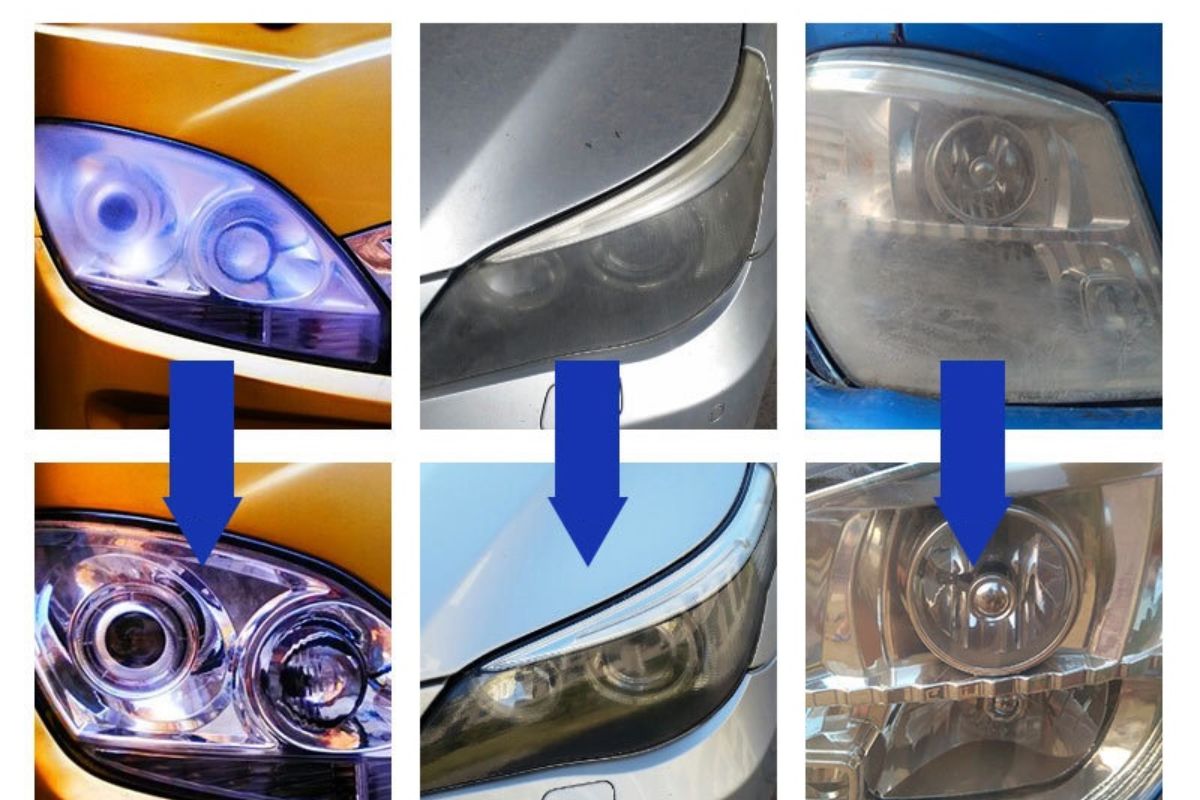 đèn pha xe bị ố vàng