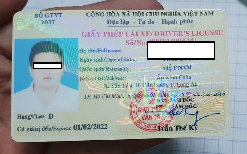 giấy phép lái xe hạng d